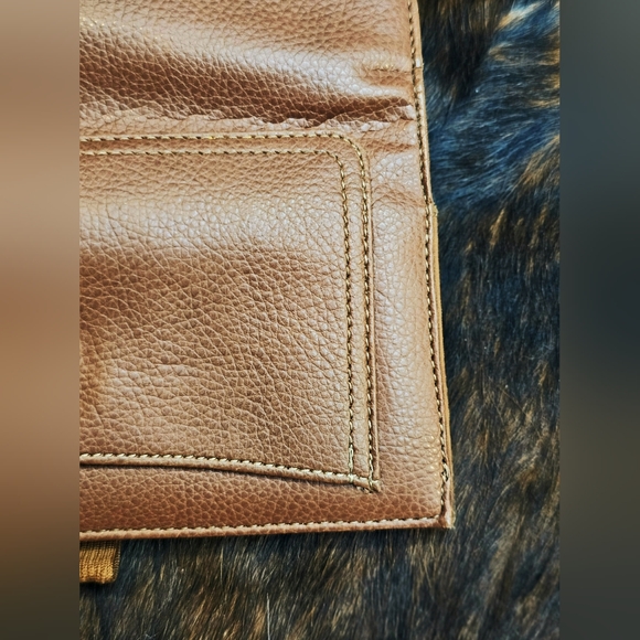 Vintage Relic Fossil Brown Pebbled Leather Trifold Wallet & Checkbook Wallet Set - Picture 12 of 13